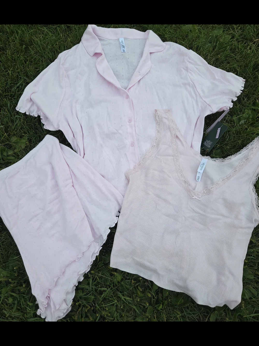 wild fable Light Pink Short Sleeve Button PJ Set